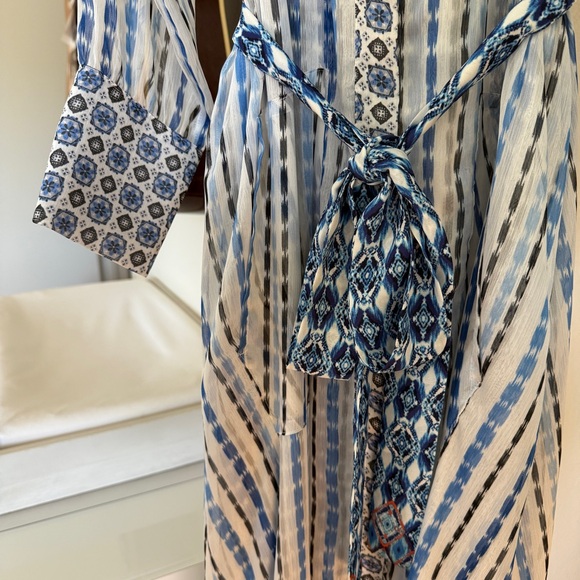 MISA Los Angeles Women's White Button-Front Kirat Midi Shirt Dress Size S - Picture 6 of 10